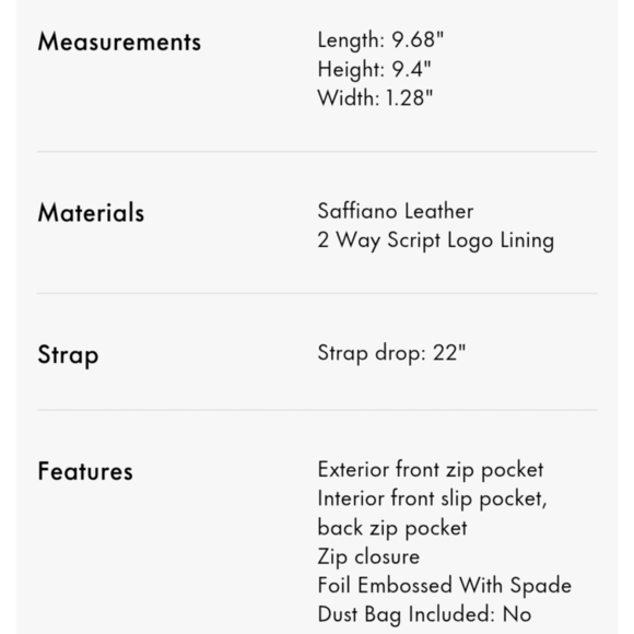 NWT Kate Spade Sadie Crossbody Bag Meringue Cream Leather Purse Current Season - Picture 9 of 11